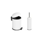 AQUA BAGNO Smile Klozet Fırçası + Çöp Kovası 5 lt -2 Parça Set, Beyaz 35.20.89.01.04