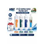 Aqua Bella 4’Lü Kapalı Kasa Su Arıtma Filtre Seti Nsf & Fda Onaylı Coconut Post Karbon