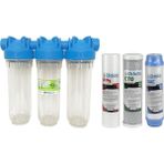 Aqua Bella Atlas 10 Inç Dp Trıo Üçlü Tesisat Filtresi 1"-Sediment, Gac ve Cto Filtreli Set