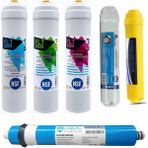 Aqua Bella NSF Onaylı 6'lı Aquaturco Membranlı Set 100 GPD Su Arıtma Cihazı Filtresi