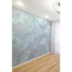 Aqua Blue Lüks Mermer Efektli Tek Parça Duvar Kağıdı, 200 x 100