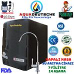 Aqua Deustche Aqua Deutsche Montaj Dahil Pompali 12 Litre 14 Aşama 7 Filitre Alkali Ve Mineralli Ters Ozmoz Su Aritma Cihazi Siyah