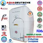 Aqua Deustche AQUA DEUTSCHE Plus Pompalı Beyaz 12 Litre 7 Filitre 14 Aşama Gümüş İyonlu Su Arıtma Cihazı Duş Başlığı Hediye