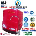 Aqua Deustche Aqua Deutsche Pompali Kırmızı Renk 12 Litre 14 Aşama 7 Filitre Ters Ozmoz Özellikli Su Aritma Cihazi