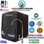 Aqua Deustche Aqua Deutsche Pompali Siyah Renk 12 Litre 14 Aşama 7 Filitre Alkali Ve Mineralli Ters Ozmoz Su Aritma Cihazi Siyah