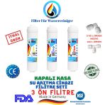 Aqua Deutsche Kapalı Kasa İnline 3 Ön Filtre Su Arıtma Cihazı Filtre Seti