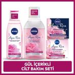 Aqua Rose Gül Suyu Içeren Çeyiz Seti, Makyaj Temizleme Suyu 400ML, Tonik 200ML, Gündüz ve Gece Kremi
