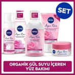 Aqua Rose Gül Suyu İçerikli Çeyiz Seti, Makyaj Temizleme Suyu ve Jeli, Yüz Yıkama Köpüğü, Tonik,Krem