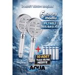Aqua Sara 2 Adet 6 Fonksiyonlu Filtreli Duş Başlığı (10ADET Yedek Filtre)| Su Arıtmalı, Klor ve Kireç Önleyici