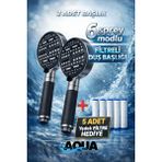 Aqua Sara 2 Adet 6 Fonksiyonlu Filtreli Duş Başlığı Antrasit Gri Renk (5 Adet Yedek Filtre) | Silikon Saplı, Su Arıtmalı, Klor ve Kireç Önleyici, Yüksek Basınçlı - Antrasit - Gri