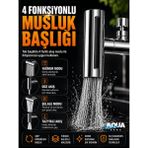 Aqua Sara Tasarruflu 4 Modlu Şelale Ayarlanabilir Musluk Başlığı Mutfak Eviye Bataryası Lavabo Bataryası - Krom
