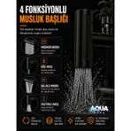 Aqua Sara Tasarruflu 4 Modlu Şelale Ayarlanabilir Musluk Başlığı Mutfak Eviye Bataryası Lavabo Bataryası - Siyah