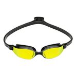 Aqua Sphere XCEED Yetişkin Yüzme Gözlüğü - Kavisli Lens Teknolojisi, Ayarlanabilir Burun Köprüsü - Performans Yüzücüleri için İdeal Partner - Sarı Titanyum Ayna Lens/Siyah Çerçeve