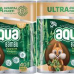 Aqua Tuvalet Kağıdı 3 Katlı 80 Li Set Bambu Ultra Avantaj Pk (2PK*40)