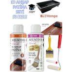 Aquacool 3D Ahşap Patina Seti Su Bazlı 150 Ml- Parlak Vernik 150 ml - Boya Tavası Fırça Rulo Doku Tarağı Seti - Çok Renkli