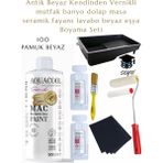 Aquacool Kendiliğinden Vernikli Çelik Ahşap Kapı Beyaz Eşya Mutfak Dolabı Fayans Petek Metal Boya 500 ml Set - Çok Renkli