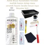 Aquacool kendiliğinden vernikli çelik ahşap kapı beyaz eşya mutfak dolabı fayans petek metal boya 500 ml set - Renk: Çok Renkli, Olcu: 1