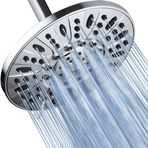 AquaDance Krom Yüksek Basınçlı 6 Ayarlı, 17,78 cm Yağmur Duş Başlığı - ABD Kalite Standartlarını Karşılamak İçin Test Edilmiştir, Açı Ayarlanabilir, Aletsiz Montaj Finish ile