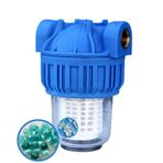 Aquafer 5 İnç Tombul (1/2 İnç Girişli) Siliphoslu Yıkanabilir Su Arıtma Filtresi Kirece Karşı Etkili
