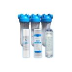 Aquaflo 10" 3'lü Daire Bina Girişi Su Arıtma Sistemi - (Silifoz, Cto ve Sediment Filtre Dahil) (3/4" Giriş)