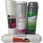 Aqualine 10 4'lü Sediment + Blok Aktif Karbon + Granül Aktif Karbon + Hindistan Cevizi Tatlandırıcı Filtre Arıtma Filtresi Seti