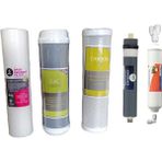 Aqualine Su Arıtma Filtresi 5'li Set 10" Inch 3 Ön Kömür Granül Aktif Karbon Filtre Post Karbon Tatlandırıcı Coconut Filtre Aqualine Platinum 1812 Membran Filtre 80 Gpd Esli