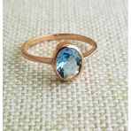 Aquamarin Taşlı Oval Gümüş Yüzük