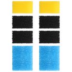 AquaMiracle® Akvaryum Filtresi Yedek Sünger, Balık Tankı Filtresi Yedek Parçaları, 2 x Kaba Sünger, 2 x İnce Sünger ve 4 x Karbonize Sünger Dahil
