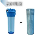 Aquatime Daire ve Bina Girişi Su Arıtma 3ü Bir Arada (Yıkanır-Sediment-Silifoz) Filtresi ve Filtre Kabı