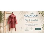 AQUATOLIA Aquatolıa Müslin Efes Kapşonlu Kısa Bornoz -Pamuklu- Kapşonlu - Unisex Bornoz - L - XL - Bordo