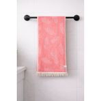 AQUATOLIA Doğa Peştemal - %100 Pamuk- 100X180- Peştemal- Plaj Havlusu- Yaprak Desen - Kırmızı - 100 × 180 cm