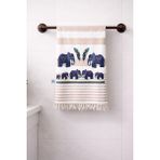 AQUATOLIA Havlulu Çift Taraflı Fil Desen Peştemal - %100 Pamuk- 100X180- Peştemal- Plaj Havlusu- Fil Desen - Krem - 100 x 180 cm