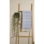 AQUATOLIA Kadyanda Peştemal - %100 Pamuk- 100X180- Peştemal- Plaj Havlusu- Çizgi Desen - Buz Mavisi - 100 × 180 cm