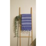 AQUATOLIA Kadyanda Peştemal - %100 Pamuk- 100X180- Peştemal- Plaj Havlusu- Çizgi Desen - Lacivert - 100 × 180 cm