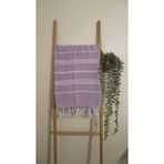 AQUATOLIA Kadyanda Peştemal - %100 Pamuk- 100X180- Peştemal- Plaj Havlusu- Çizgi Desen - Lila - 100 × 180 cm