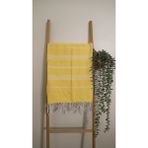 AQUATOLIA Kadyanda Peştemal - %100 Pamuk- 100X180- Peştemal- Plaj Havlusu- Çizgi Desen - Sarı - 100 × 180 cm