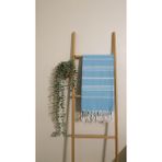 AQUATOLIA Kadyanda Peştemal - %100 Pamuk- 100X180- Peştemal- Plaj Havlusu- Çizgi Desen - Turkuaz - 100 × 180 cm