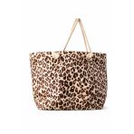 Aquatolıa Leopar Çanta Renkli Fermuarlı Leopar Desenli Plaj Çantası