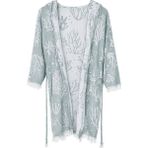 AQUATOLIA Müslin Resif Kapşonlu Bornoz -% 100 Pamuklu- Kapşonlu - Unisex Bornoz - L - XL - Yeşil