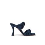 Aquazzura 95mm Topuklu Şık Denim Görünümlü Tweed Terlik
