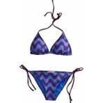 Aquella Renkli Triko Üçgen Bikini Takım - 42 - Mavi