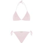 Aquella Üçgen Bikini Takım Pudra Renkli Lurex Kumaş Şık Tasarım Kadın Plaj Modası - 38