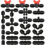 Aquzhou 25 adet 1/2 inç damla sulama bağlantı parçaları kiti, 1/2 '' damla hattı anti-damla dikenli kilitli somun konnektörleri damla sulama sistemi için 1/2 inç damla sulama boru