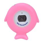 aqxreight Küvet Yüzme Havuzu Için Banyo Elektronik Sevimli Balık Şekilli LCD Duş Sıcaklık Ölçer (PINK)