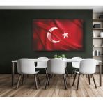 AR AJANS KANVAS TABLO Dalgalanan Türk Bayrağı Kanvas Tablo - 70 x 100 - Çok Renkli