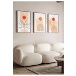 Ar Ajans Kanvas Tablo Güneşin Ahengi Soyut Çerçeve Görünümlü 3'Lü Set Mdf Tablo 30 X 40