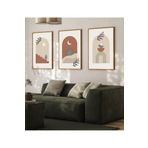 Ar Ajans Kanvas Tablo Pastel Arches Soyut Minimalist Tasarım Çerçeve Görünümlü 3'Lü Mdf Tablo 20 X 30