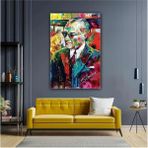 Ar Ajans Kanvas Tablo Yağlı Boya Efektli Mustafa Kemal Atatürk Portresi Karizma Gözlük Soyut Kanvas Tablo - 70 x 100 cm - Renkli