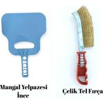 Ar armese Mangal Yelpazesi ve Çelik Tel Izgara Temizleme Fırçası Barbekü ve Izgara Temizlik Ürünleri