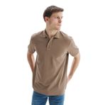 Ar-ma Erkek Battal Büyük Beden Polo Yaka Tişört Regular Fit%100 Pamuk Pike Basic Y29374870302 Gri-Bej G8